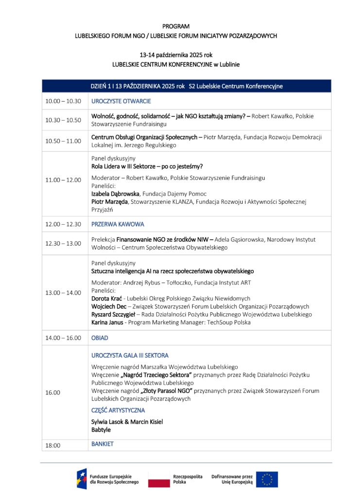 PROGRAM Lubelskie Forum 13-14.10.2025_Dzień 1