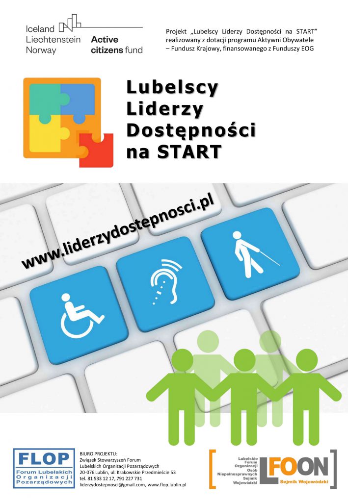 Plakat "Lubelscy Liderzy Dostępności na START"