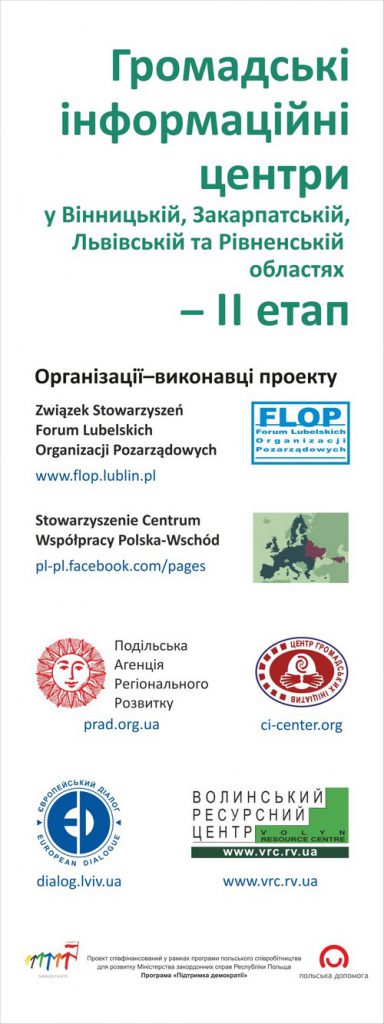 Projekt „Centra Informacji Publicznej w obwodach lwowskim, mikołajowskim, rówieńskim i winnickim - etap II”