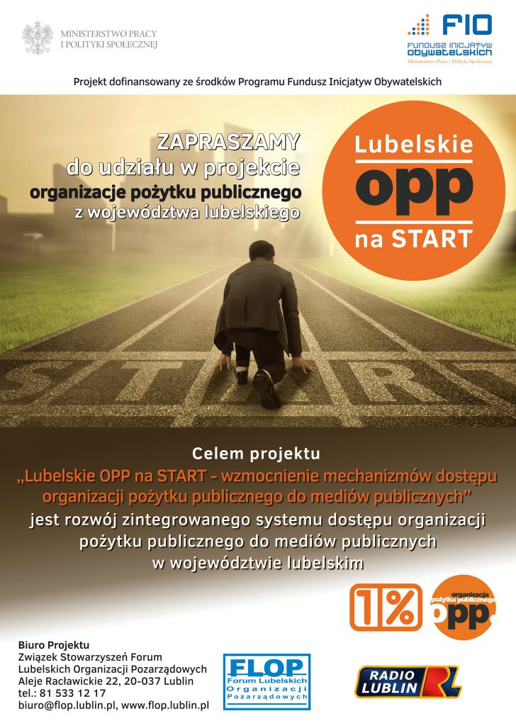Projekt „Lubelskie OPP na START – wzmocnienie mechanizmów dostępu organizacji pożytku publicznego do mediów publicznych”