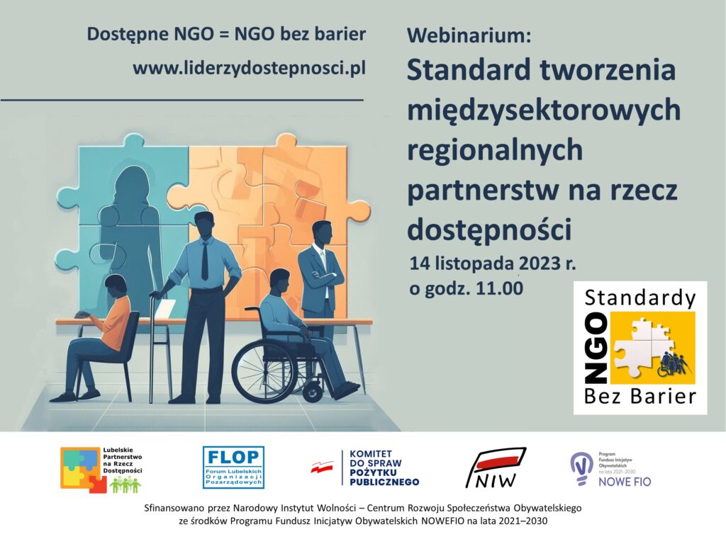 Zaproszenie na webinarium: Standard tworzenia międzysektorowych regionalnych partnerstw na rzecz dostępności"